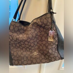 Coach Black and Brown Shoulder Bag